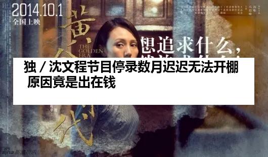 独／沈文程节目停录数月迟迟无法开棚 原因竟是出在钱