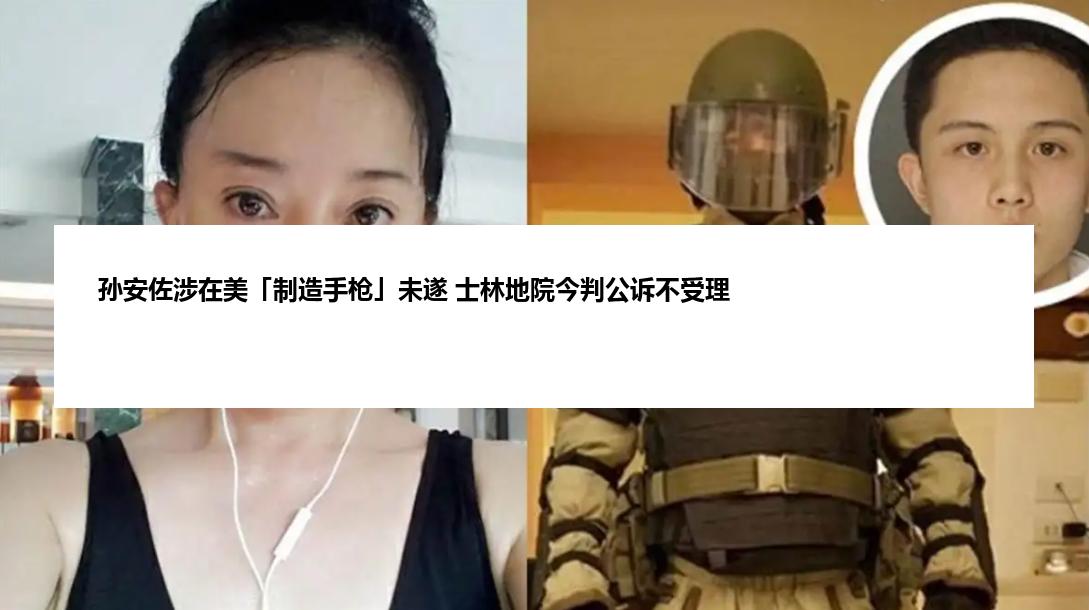 孙安佐涉在美「制造手枪」未遂 士林地院今判公诉不受理