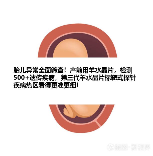 胎儿异常全面筛查！产前用羊水晶片，检测500+遗传疾病，第三代羊水晶片标靶式探针疾病热区看得更准更细！