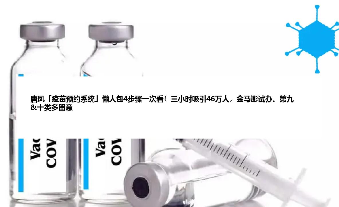 唐凤「疫苗预约系统」懒人包4步骤一次看！三小时吸引46万人，金马澎试办、第九&十类多留意