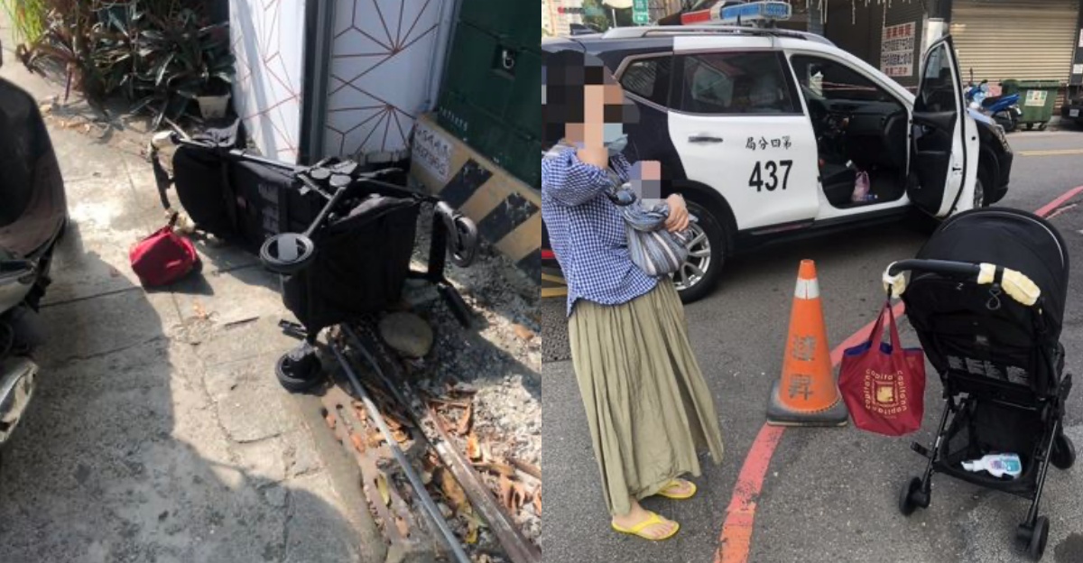 婴儿手推车滑过四车道，撞公车站牌翻覆！手推车5要点，每次上路都要check！