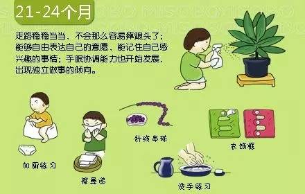 能够独立做一些事情,如洗手、上厕所等;手眼协调能力进一步加强;可以做一些简单的家务,如浇花等。