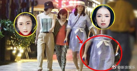 章子怡怀二胎真的假的？小腹凸起明显脚穿平跟鞋似被证实