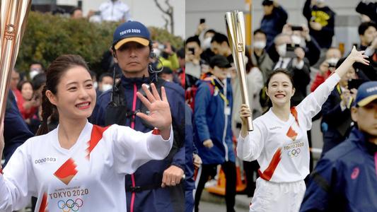 石原里美点燃奥运圣火盆