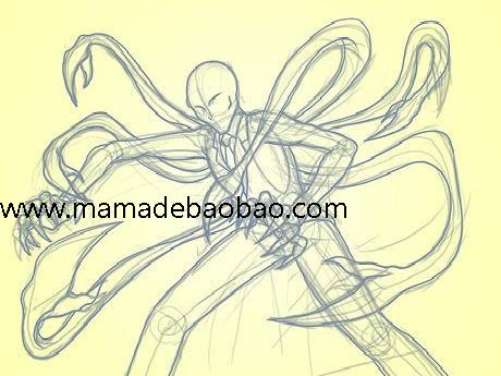 如何画“神秘人（苗条人）”（画带触手的神秘人）