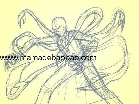 如何画“神秘人（苗条人）”（画带触手的神秘人）